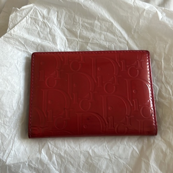 Dior Red Leather Card Wallet PreLoved - Picture 11 of 14